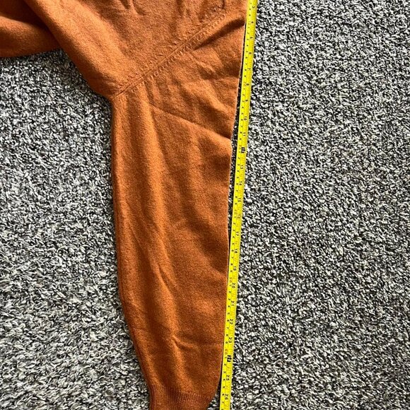 Vintage Alan Paine Crewneck Sweater Mens 22/Med Burnt Orange Lambswool VNeck - Picture 6 of 6